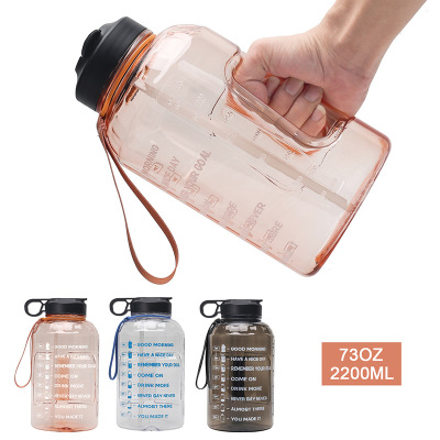 2.2l New Half Gallon Plastic Sports Water Bottle Portable Space Cup Amazon Hot Sale Fitness Outdoor Water Bottle