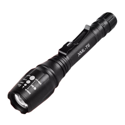 Double T6 Pen Buckle Strong Light Rechargeable LED Flashlight Strong Light Remote Telescopic Zoom Flashlight