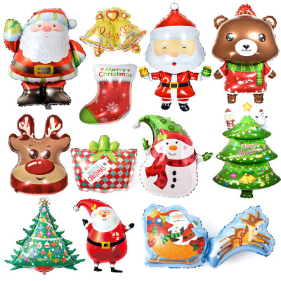 18/32-Inch Christmas Aluminum Balloon Santa Claus Christmas Snowman Christmas Decoration Balloon Factory Batch