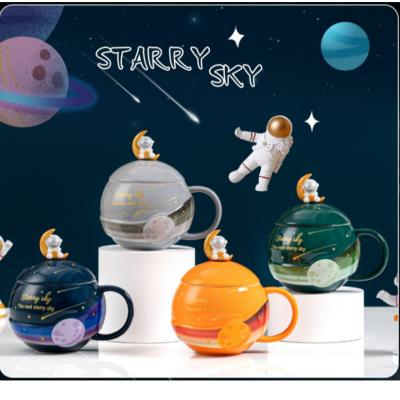 Creative Spaceman Planet Ceramic Cup Office Coffee Cup Mug Family Gong Breakfast Cup Gift Cup