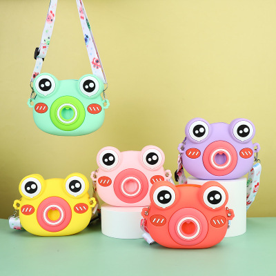 2022 Silicone Children Coin Purse Cartoon Frog Camera Children's Single-Shoulder Bag Cute Frog Silicone Messenger Bag
