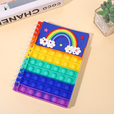 Decompression Bubble A5 Notebook 50 Pages Silicone Cartoon Deratization Pioneer Journal Notebook Gift