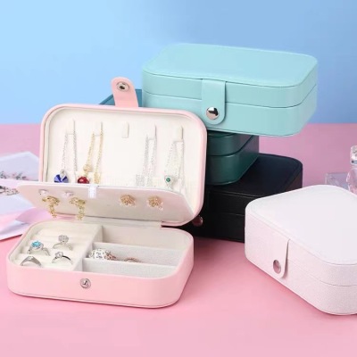 Macaron High-End Princess Jewelry Multi-Layer Large Capacity Portable Storage Earring Ring Female Accessories Light Luxury Jewelry Box