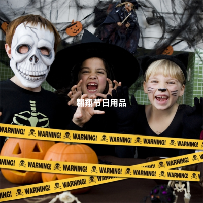 Halloween Glue-Free Warning Props 6M Warning Tape Halloween Bar Scene Warning Line Photo H