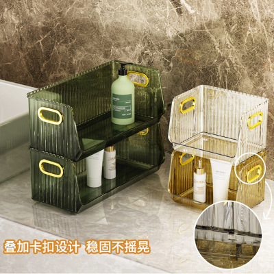 Light Luxury Desktop Cosmetics Storage Box Dressing Table Lipstick Skin Care Products Transparent Basket Acrylic Box Mask