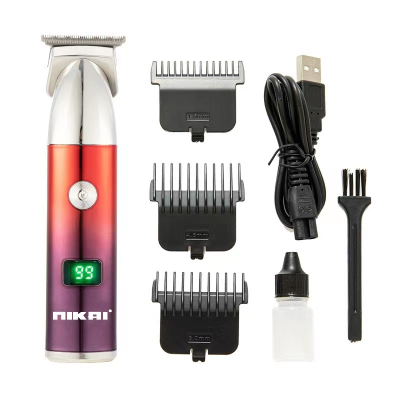 Digital Display Hair Clipper LCD Electric Clipper Gradient Color USB Charging Push Light Oil Head Power Display Two-Speed Clippers