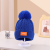 Autumn and Winter New Men and Women Baby Knitted Hat Rainbow Color Wool Hat plus Velvet Warm Leather Tag Fur Ball Hat