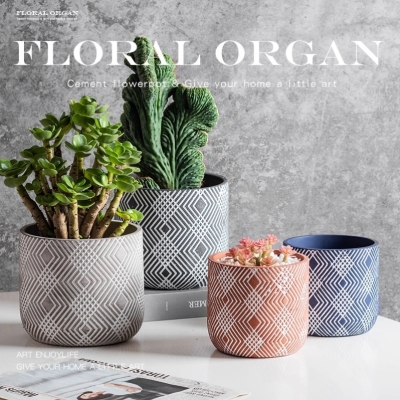 Cement Flower Pot Simple Morandi Nordic Modern Soft Decoration Succulent Plant Flower Ware Artistic Home Crafts Wholesale