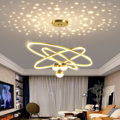 Living Room Chandelier Simple Modern Atmosphere 2022 New Light Luxury Starry Sky Nordic Lamp Combination Whole House Package