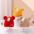 Autumn and Winter New Children's Knitted Hat Cartoon Bear plus Velvet Warm Earflaps Cap Men and Women Bay Hat Baby Cap