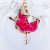 Ballet Girl Cartoon Pendant Alloy Rhinestone Pendant Keychain Car Accessories Diamond Creative Gift