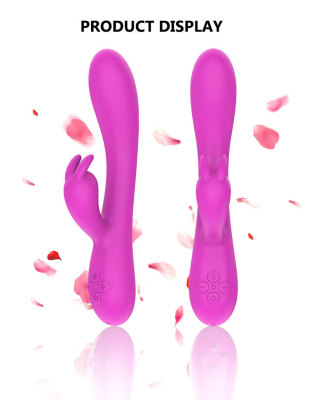 Yalih Rabbit Heating Double Head Double Shock Usb Charging Massager Stimulation Vibrator Adult Sex Product Wholesale