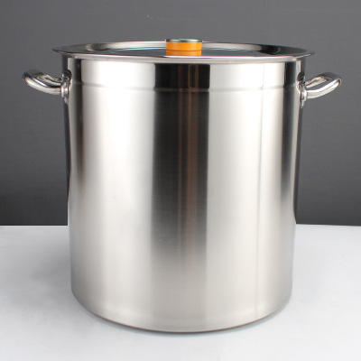 Hz66 Thickened 201 Stainless Steel Soup Bucket Soup Pot Lidded round Large Capacity Soup Pot Rice Bucket Hotel Soup Bucket Home