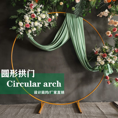 Wedding Props Wrought Iron Ring Arch Background Source Manufacturer Single Rod round Outdoor Lawn Wedding Balloon Arch
