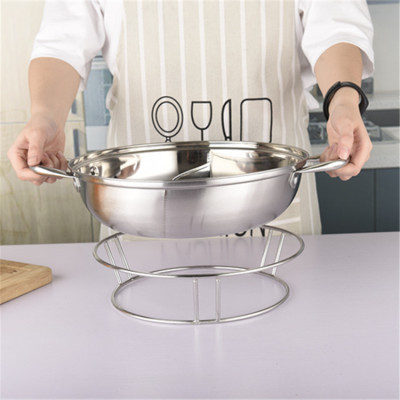 Hz254 a Double Boiler Circle Stainless Steel Pot Rack Solid Pot Rack Kitchen Shelf Multifunctional Stand