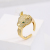 Europe and America Cross Border Leopard Head Ring
