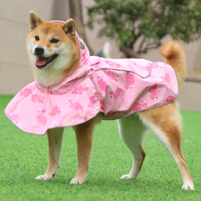 New Pet Raincoat Reflective Cape-Style Raincoat Dog Clothes Outdoor Raincoat Medium Large Dog Dog Raincoat Wholesale