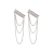 New Unique Design Chain Tassel Sterling Silver Needle Earrings for Women Korean Graceful Online Influencer Frosty Style Earrings