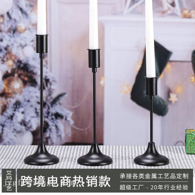 Nordic Wrought Iron Candle Candlestick Decoration New Retro Ins Style Candlestick Candlelight Dinner Props Decorative Supplies