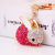 Creative Cute Cartoon Rhinestone Chinese Zodiac Sign of Rabbit Keychain Women's Bag Buckle Metal Pendant Bunny Key Chain 197