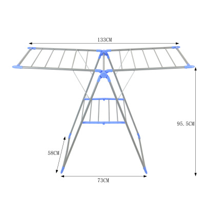 Wing Clothes Hanger Folding Installation-Free Balcony Hanger Floor Floor Butterfly Drying Rack Factory Direct Sales