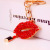 Creative Fashion Cute Diamond Red Lip Mouth Keychain Women's Bag Accessories Key Chain Metal Pendant Wholesale