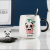 Ceramic Water Cup Cute Cartoon Hand-Painted Lesser Panda Mug with Cover Spoon Large Capacity Milk Cup Office Cup