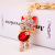 Creative Cute with Diamonds Waving Cat Keychain Women's Bag Accessories Kitten Metal Pendant Key Chain Small Gift