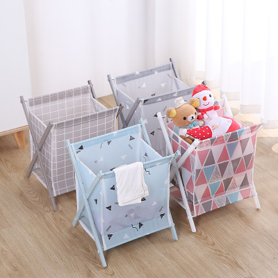 Factory Direct Sales Oxford Cloth Laundry Basket Foldable Home Bathroom Toilet Clothes Dirty Clothes Basket Cloth Storage Basket