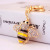 Amazon Hot Sale Creative Cute Crystal Diamond Bee Car Key Ring Women's Bag Accessories Metal Pendant