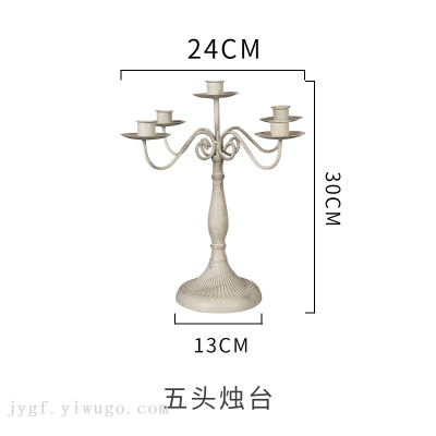 American Hotel Wedding Western Restaurant Candlelight Dinner Candle Holder Table Decoration One, Three, Five Iron Candlestick