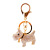 Creative Cute with Diamonds Bell Puppy Key Chain Chinese Zodiac Dog Keychain Pendant Women's Bag Accessories Small Gift