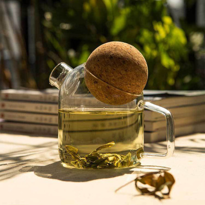 Cup Glass Tea Brewing Health Pot Large Capacity Boil Water Boil Teapot Scented Teapot Juice Cold Water Bottle Spherical Cork Cover