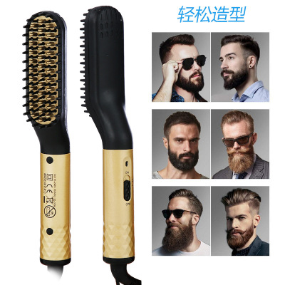 Cross-Border New Arrival Mini Male Electric Beard Styling Comb Men's Beard Straightener Beard Straight Comb Amazon