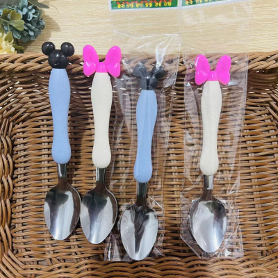 Bowknot Spoon Creative Cute Soup Spoon Korean Spoon Home Ladle Eating Dessert Spoon Spoon One Yuan Supply