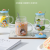 Creative Cartoon Space Little Girl Glass High Borosilicate Scale Glass Small Fresh Style Cup with Spoon Lid