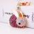 Creative Cute Cartoon Rhinestone Chinese Zodiac Sign of Rabbit Keychain Women's Bag Buckle Metal Pendant Bunny Key Chain 197