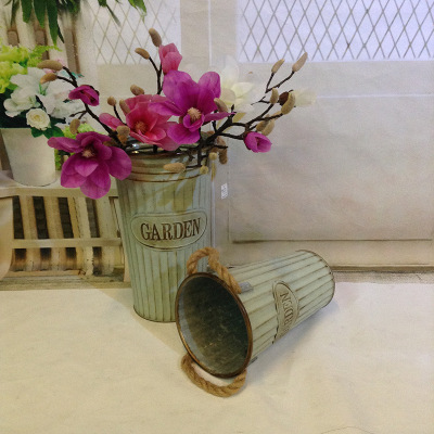 European-Style Fashionable Floor-Standing Vase Old Iron Potted Plant Flower Bucket Wedding Flower Decoration Ornaments in Stock