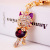 Creative Cute with Diamonds Waving Cat Keychain Women's Bag Accessories Kitten Metal Pendant Key Chain Small Gift