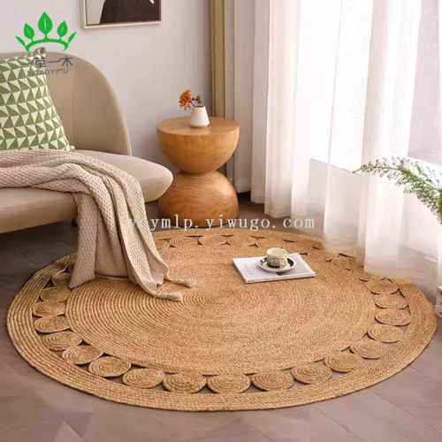 vietnam water reed handmade mat grass woven carpet water grass round balcony mat carpet clothing store decorative pad