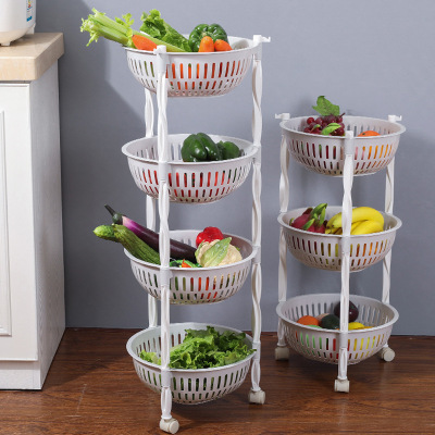 Vegetable Rack Fruit Basket Kitchen Rack Storage Rack Cart Band Wheels