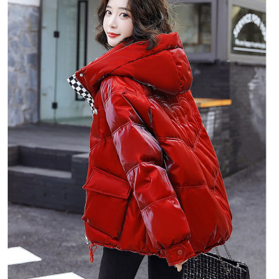 Glossy down Cotton-Padded Coat for Women New Winter Fashion Wash-Free Short Short Design Cotton-Padded Coat