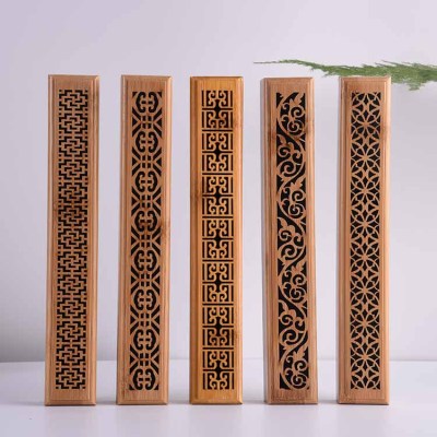 Bamboo Incense Box Incense Burner Household Ebony Incense Box Agarwood Sandalwood Incense Incense Collar Stay Wooden Tea Ceremony Hollow Incense Burner
