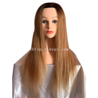 Real Hair Mock Wig Braided Hair Mannequin Head Practice Updo Makeup Chemical Fiber Wig Mannequin Head Special Mannequin Head