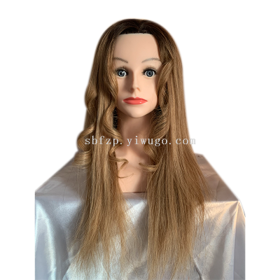 Real Hair Mock Wig Braided Hair Mannequin Head Practice Updo Makeup Chemical Fiber Wig Mannequin Head Special Mannequin Head