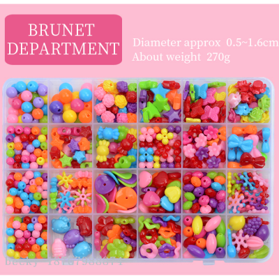 Beads Set For Jewelry Making Kids Mixed Color DIY Acrylic Beads Toys Kit Box With Accessories