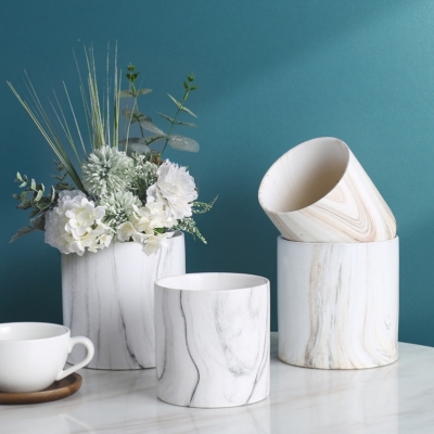 Ceramic Flower Pot Set Special Simple Creative European Nordic Style Home Greenery Green Radish Modern Living Room Decoration