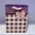 Factory Direct Sales White Grid Gift Bag Pink Blue Beige Bow Tote Bag Holiday Supplies Bag