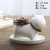 Cross-Border White Porcelain Small Animal Succulent Bonsai Wholesale Creative Cartoon Porcelain Flowerpot with Tray Foreign Trade Ornaments