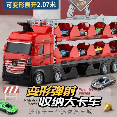 Children's Toy Deformation Catapult Truck Alloy Car Model Folding Storage Truck Boy Deformation Hanging Truck